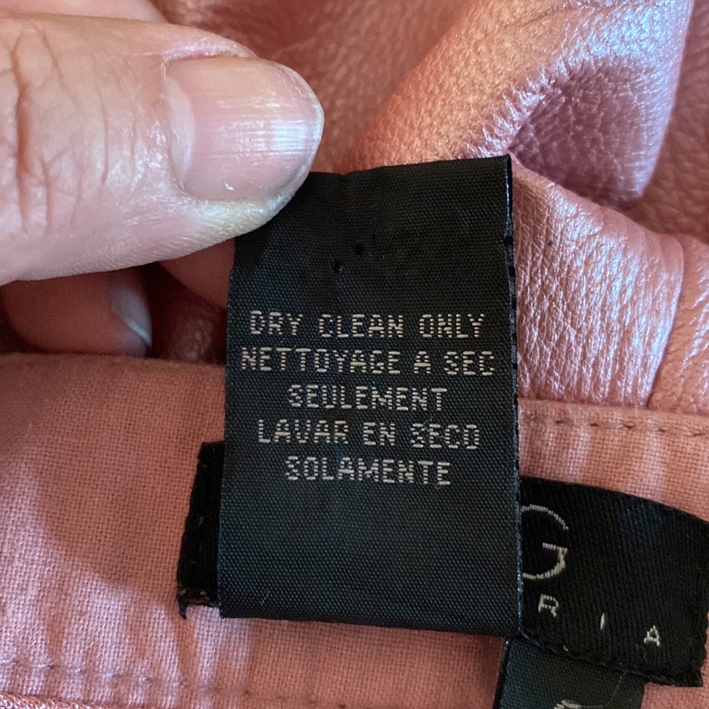 BCBGMAXAZRIA Leather Barbie pink shimmer cropped wide pants from Nordstroms - Picture 12 of 12
